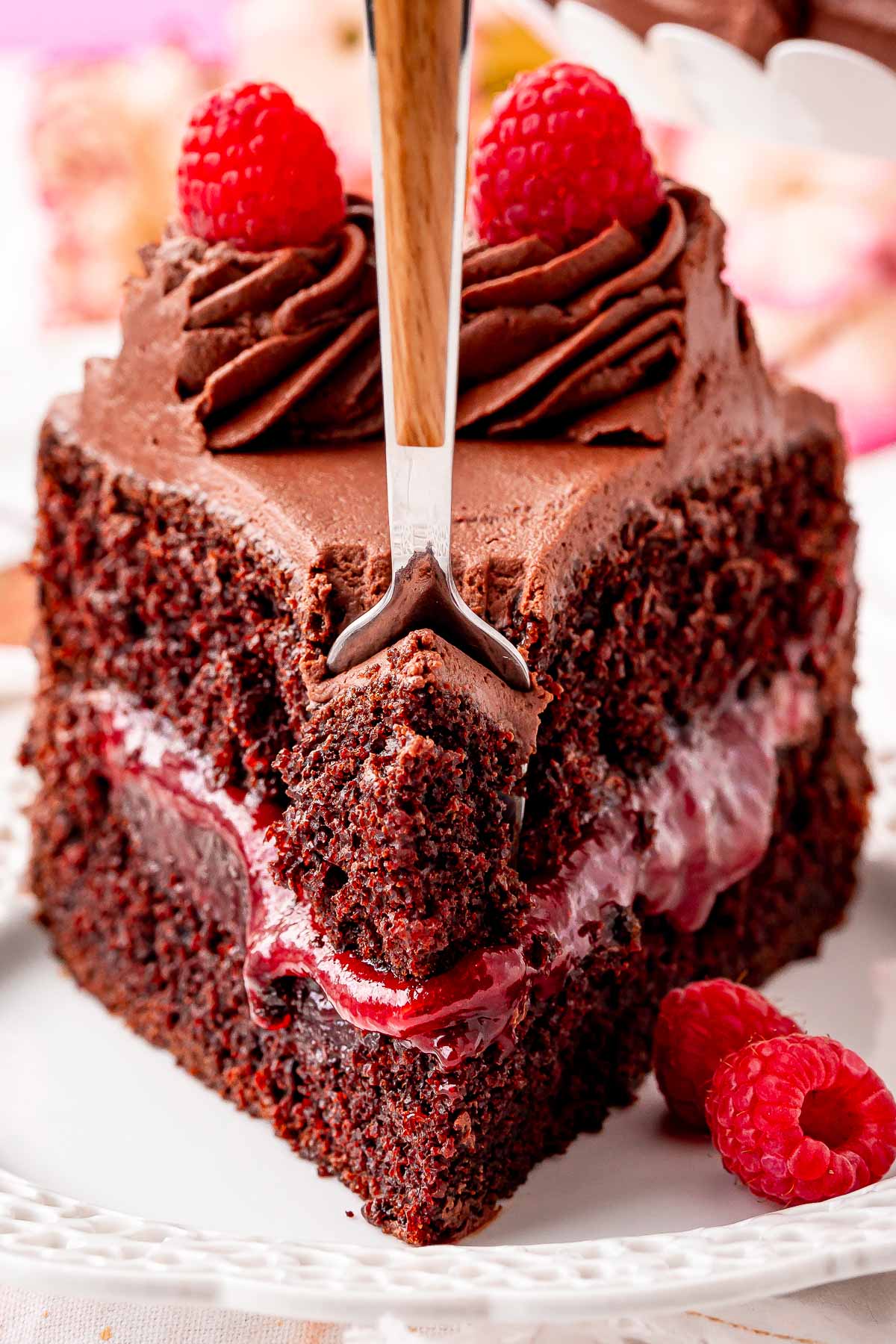 Chocolate Raspberry Cake - Sugar and Soul