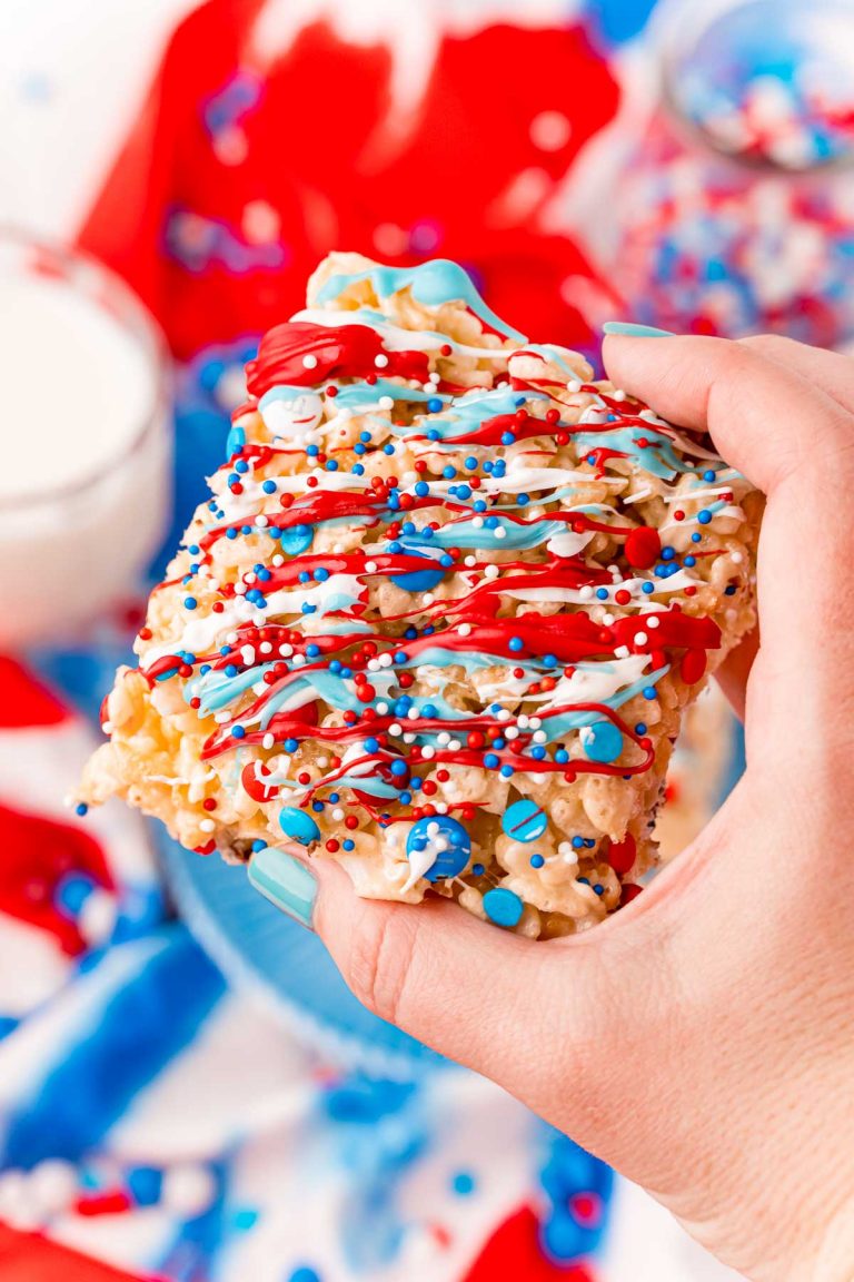 4th of July Rice Krispie Treats Recipe - Sugar and Soul