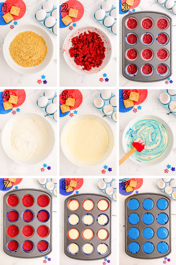 4th of July Mini Cheesecakes Recipe - Sugar and Soul