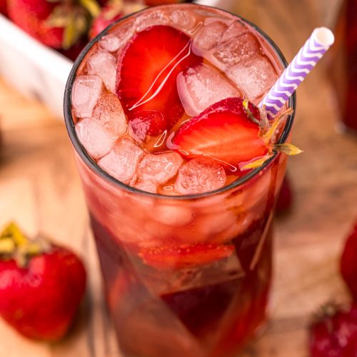 Strawberry Sweet Iced Tea - Perchance to Cook