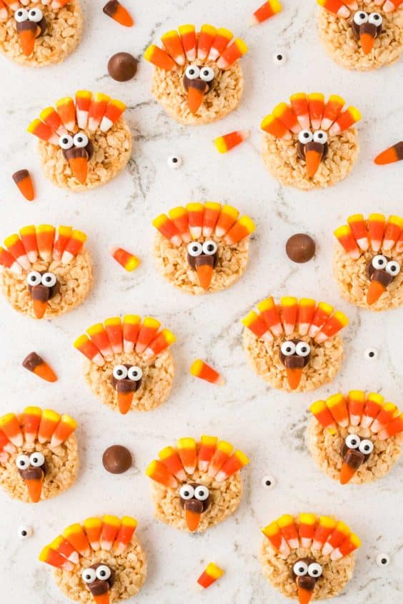 Easy Turkey Rice Krispie Treats - Sugar And Soul