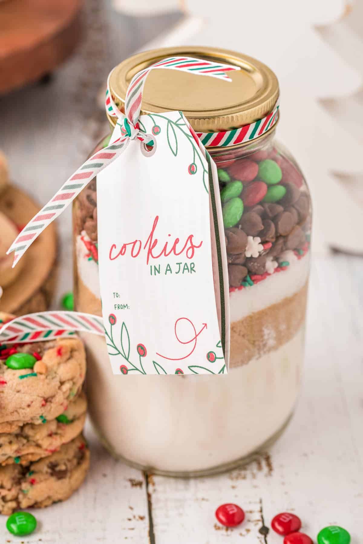 Christmas Cookies In A Jar (Mason Jar Cookies) - Sugar and Soul