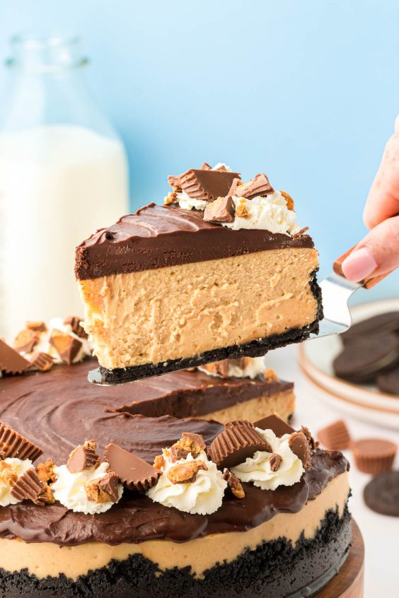 Peanut Butter Cheesecake (with Chocolate Ganache) - Sugar and Soul