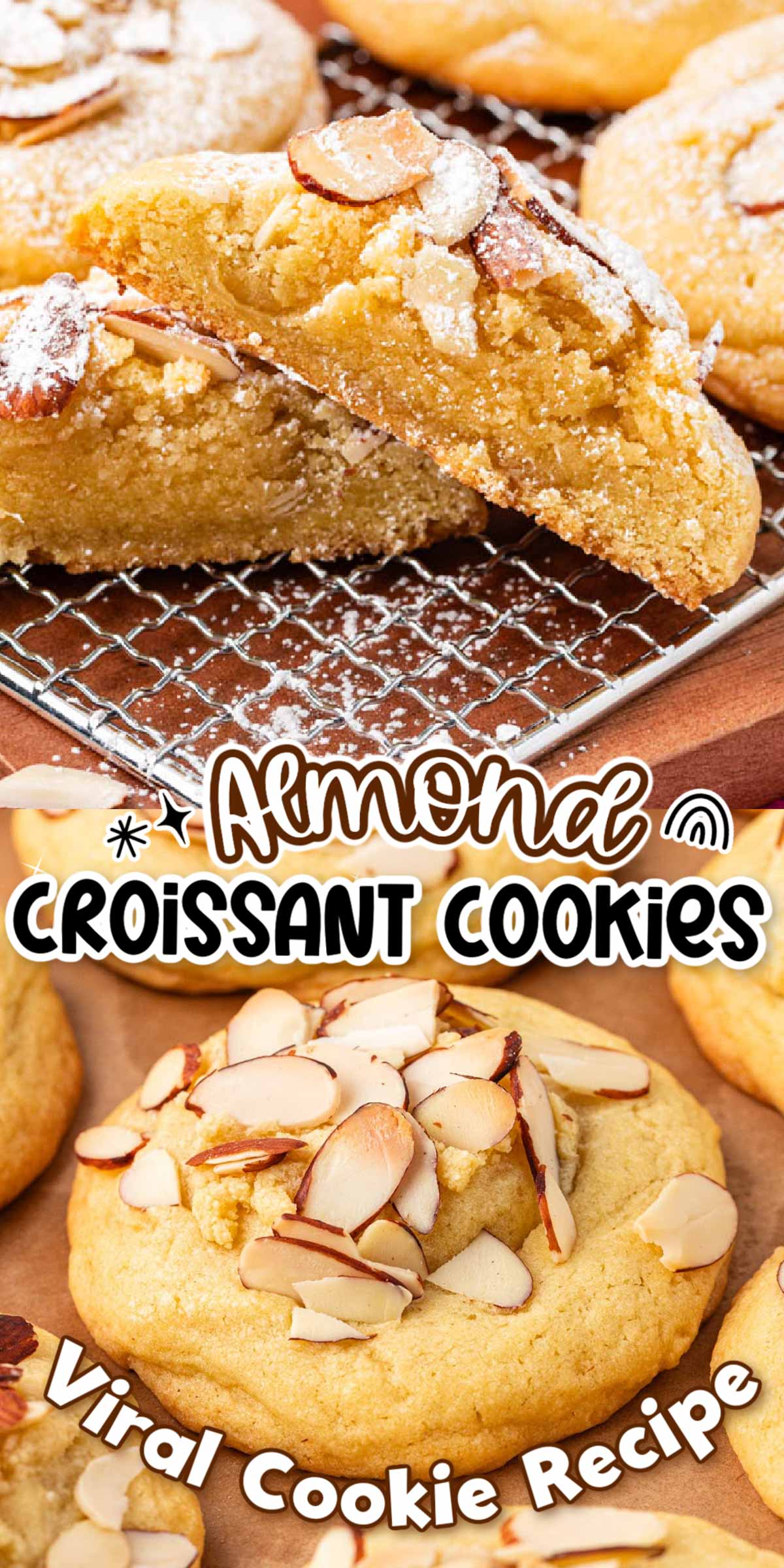 Almond croissant lovers take notice of these Almond Croissant Cookies that broke the internet! All that buttery, sweet almond flavor shines in these bakery-level cookies that are stuffed with an easy, creamy frangipane filling! via @sugarandsoulco