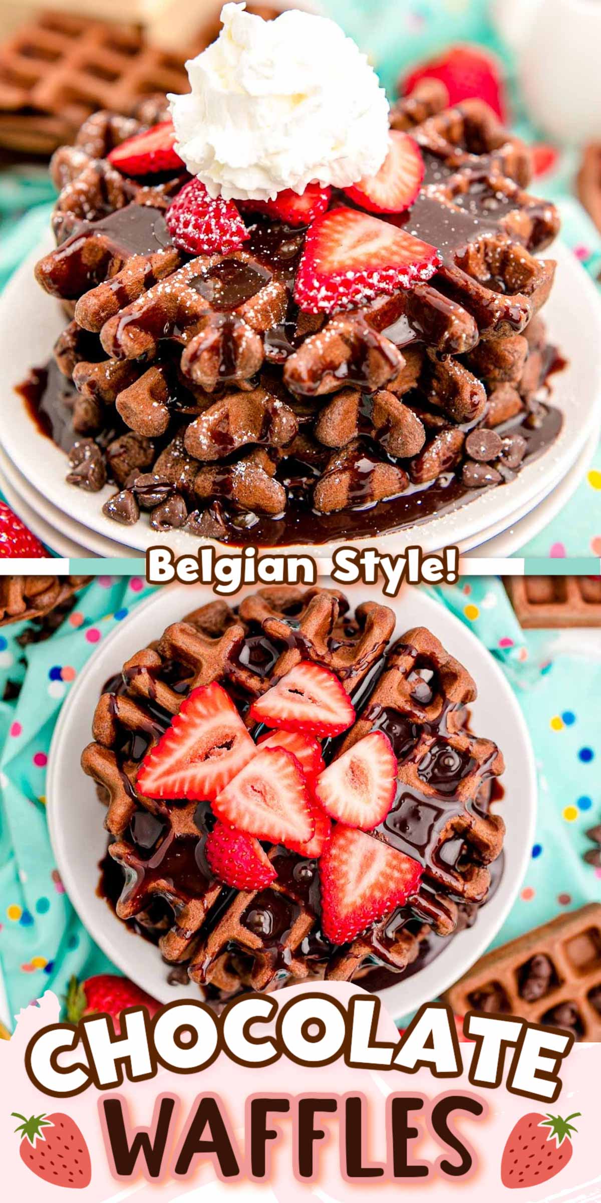 These Chocolate Waffles are made with simple pantry staple ingredients for a rich chocolate flavored twist on classic this classic breakfast dish! They're the perfect dessert-like breakfast! via @sugarandsoulco
