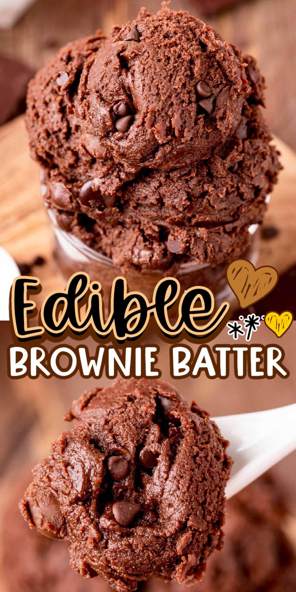This Edible Brownie Batter is an easy no-bake 3-ingredient recipe overflowing with rich, fudgy brownie delight that tastes just like you're licking the real deal off the spatula! via @sugarandsoulco
