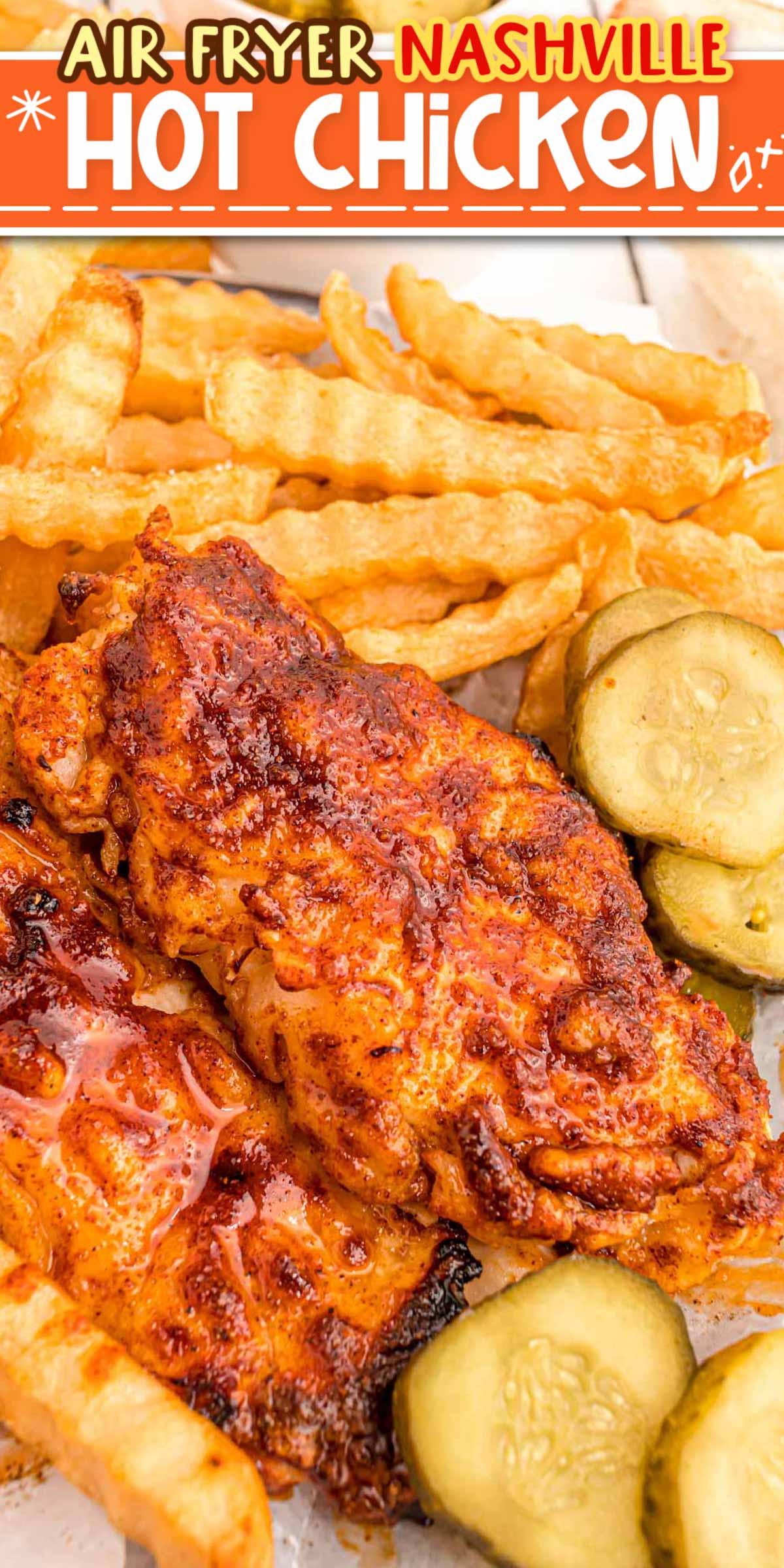 This Air Fryer Nashville Hot Chicken skips the deep-frying while still delivering juicy and tender chicken with a crunchy coating of spice that can be adjusted to taste!   via @sugarandsoulco