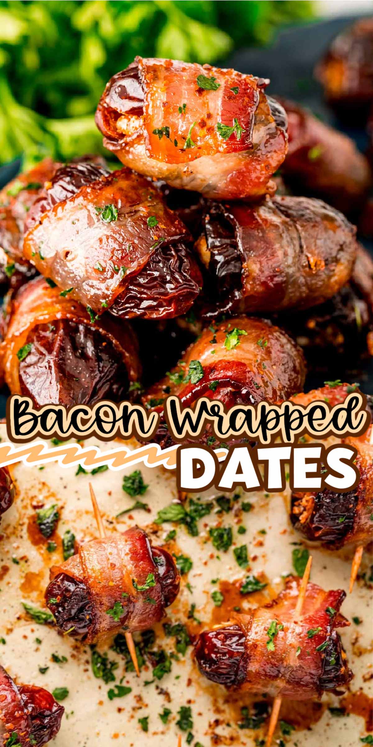 Bacon Wrapped Dates are stuffed with feta cheese and pecan pieces hugged in slices of bacon and then coated with maple syrup! This irresistibly sweet yet salty appetizer is a must-have for any occasion! via @sugarandsoulco