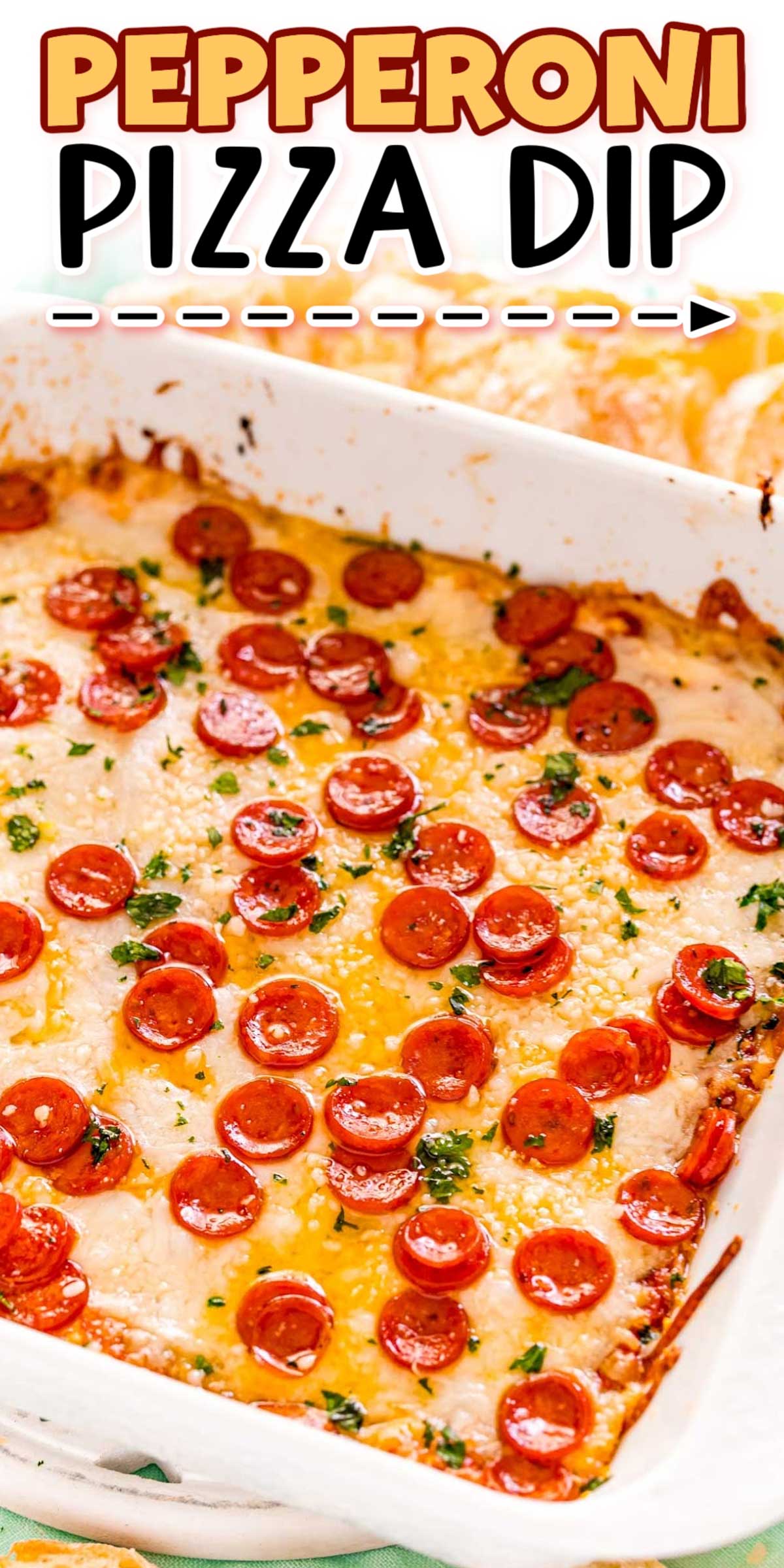 Pizza Dip is a warm cheesy appetizer perfect for game day parties, potlucks, or holidays! Pair this dip with your favorite tortilla chips, crackers, bread, or even vegetables and watch it quickly disappear as it becomes the crowd favorite!  via @sugarandsoulco
