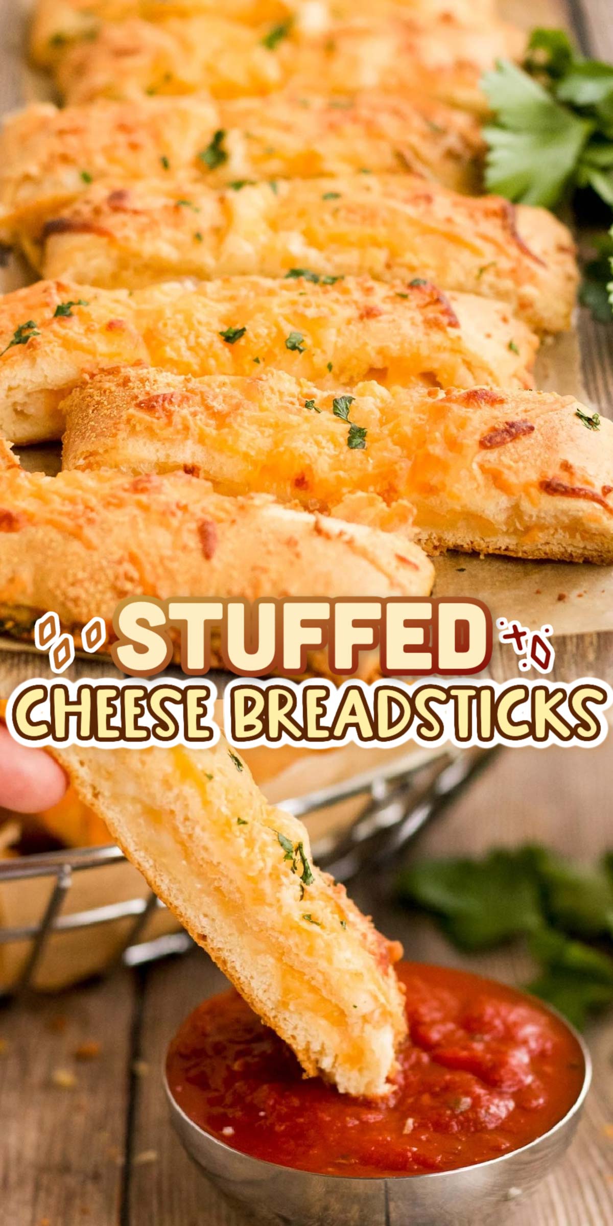 Cheese Breadsticks are ready in just 20 minutes using crescent roll dough, cheese, garlic salt, and parsley! Any cheese lover will appreciate these as an appetizer or served alongside their favorite pizza, soup, or pasta dish!  via @sugarandsoulco