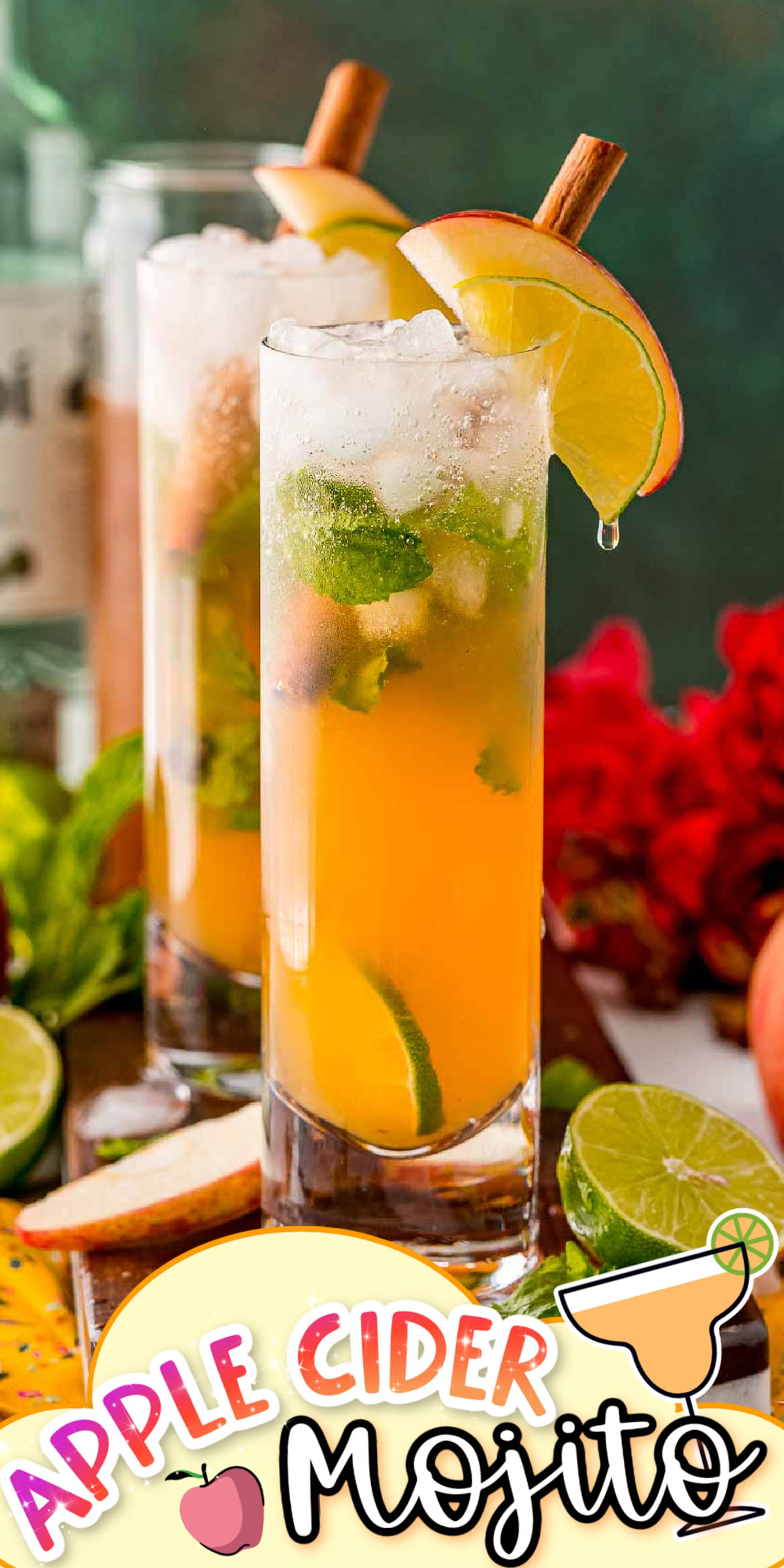 This Apple Cider Mojito recipe is my new favorite cocktail for fall! Spiced, vibrant, and slightly sweet, it has all the flavors of a classic rum mojito plus a hefty pour of apple cider. via @sugarandsoulco