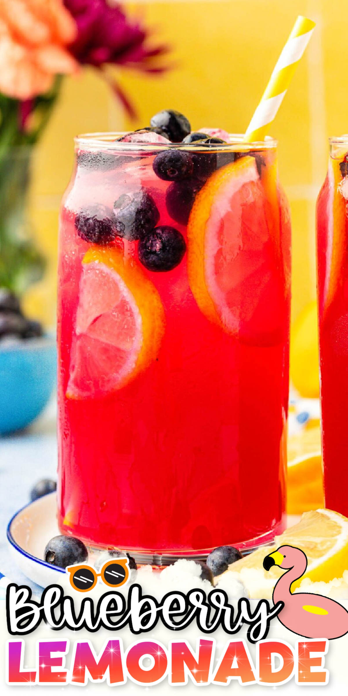 Beat the summer heat with this refreshing Blueberry Lemonade made with bright, fresh lemon juice, delicious homemade blueberry syrup, and ice-cold water! via @sugarandsoulco