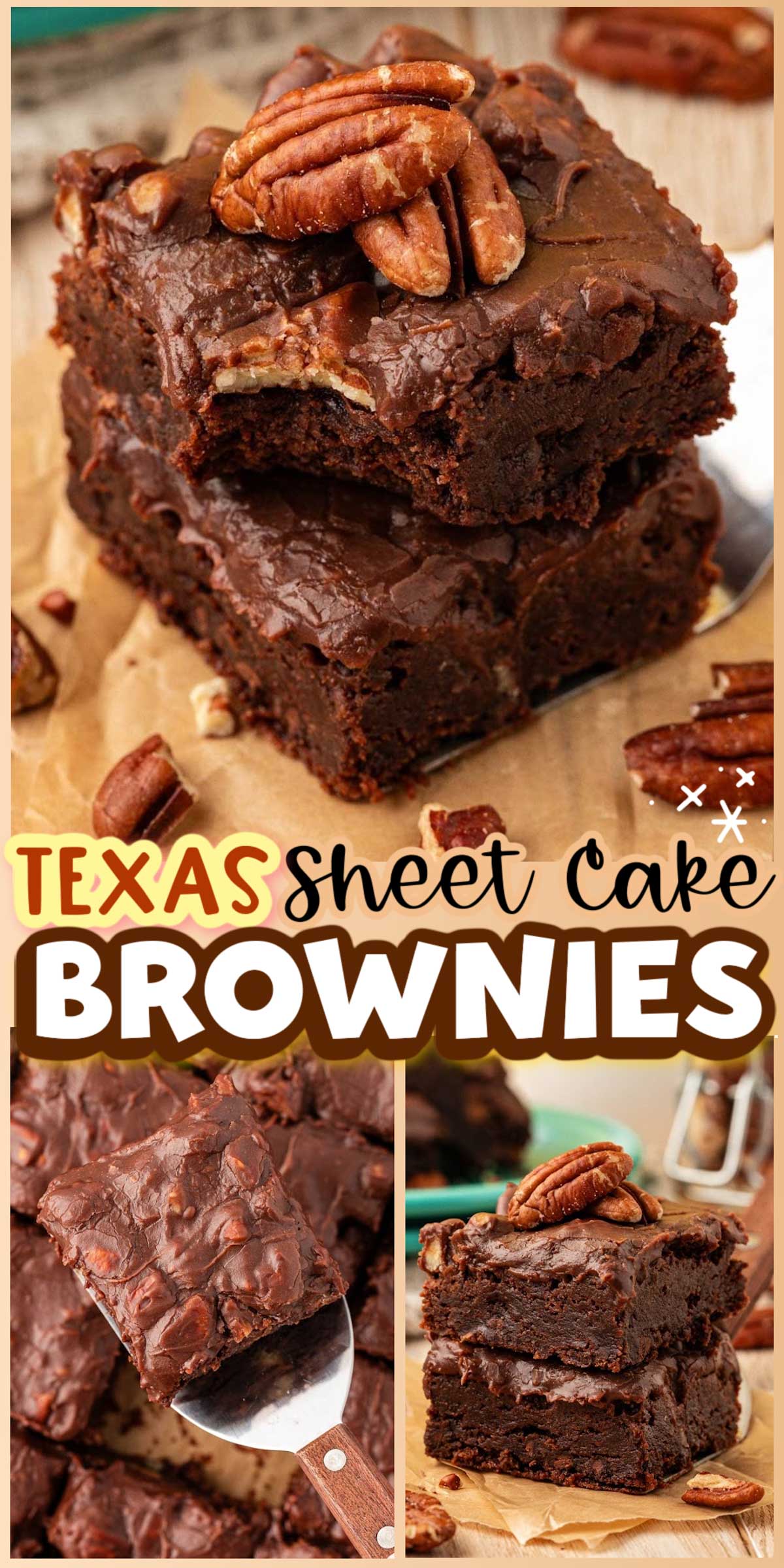 These Texas Sheet Cake Brownies are everything you love about the classic cake but in brownie form! Rich chocolate flavor and delightful boiled icing! We love including nuts, but you can leave them out if that's what you prefer! via @sugarandsoulco