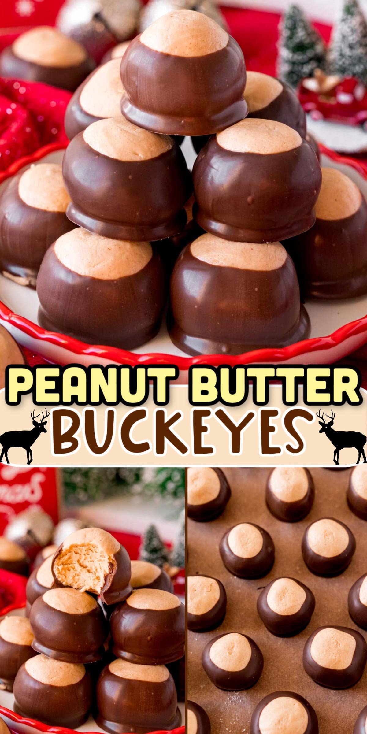 These rich, fudge-like Peanut Butter Buckeye Balls are so easy to make with just 5 simple ingredients! I've perfected this no-bake treat recipe, and the results are incredibly delicious and perfect for gifting! If they're not already part of your holiday traditions, I guarantee they will be once you try them! via @sugarandsoulco