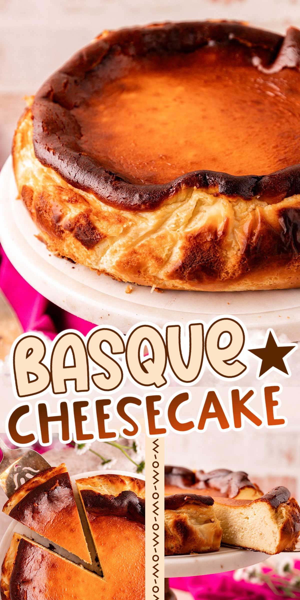 Basque Cheesecake is an easy-to-make, incredibly silky, and indulgent dessert that comes out of the oven perfectly caramelized every time! You’re going to love this extremely forgiving recipe that’s meant to have an imperfect, rustic look, making it the perfect party dessert that impresses! via @sugarandsoulco