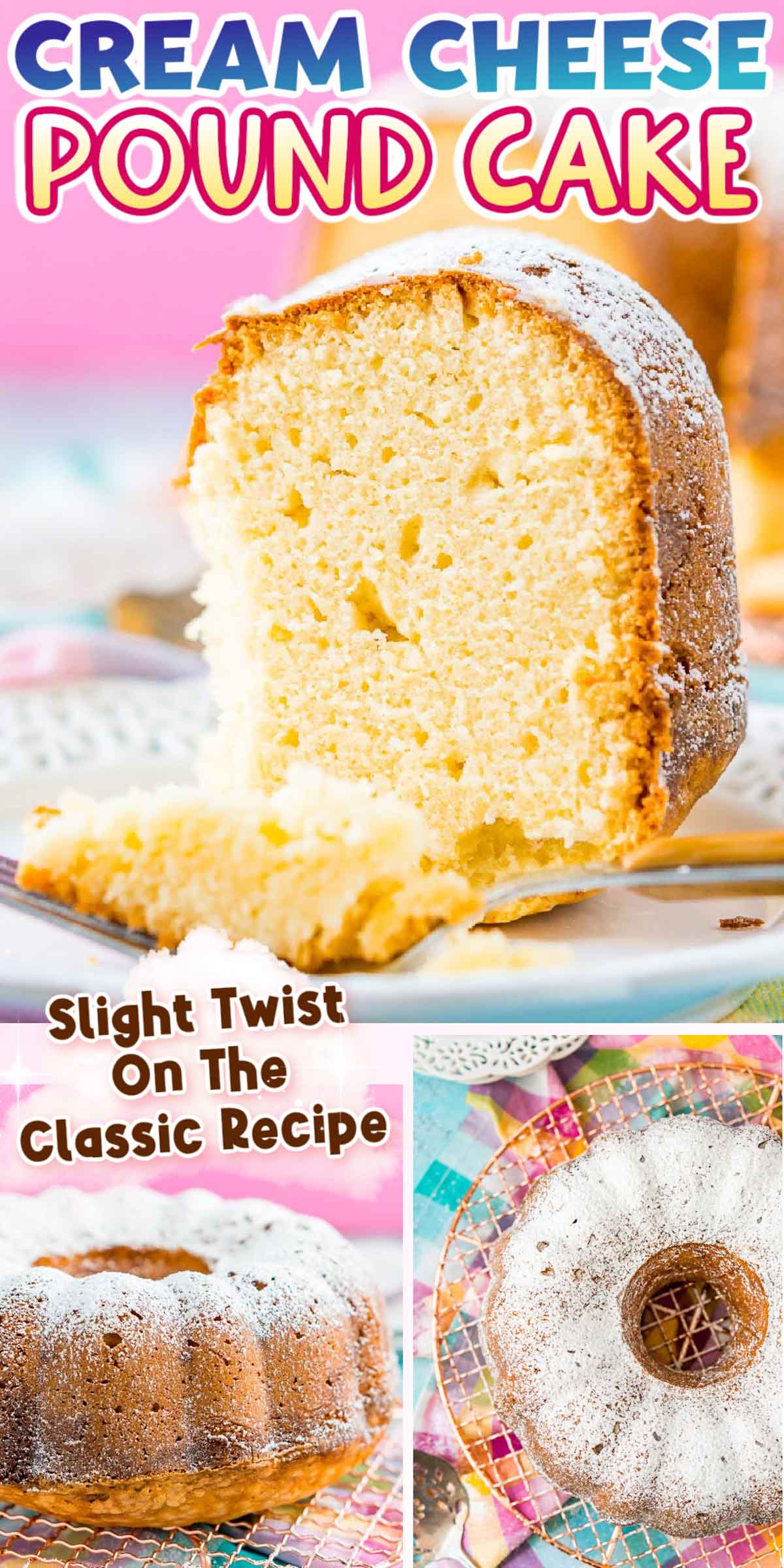 Sink your teeth into this twist on classic pound cake that can be served in a variety of delicious ways! Whether you love fresh fruit, whipped cream, or sticky sauce over the top, this Cream Cheese Pound Cake will please everyone! via @sugarandsoulco