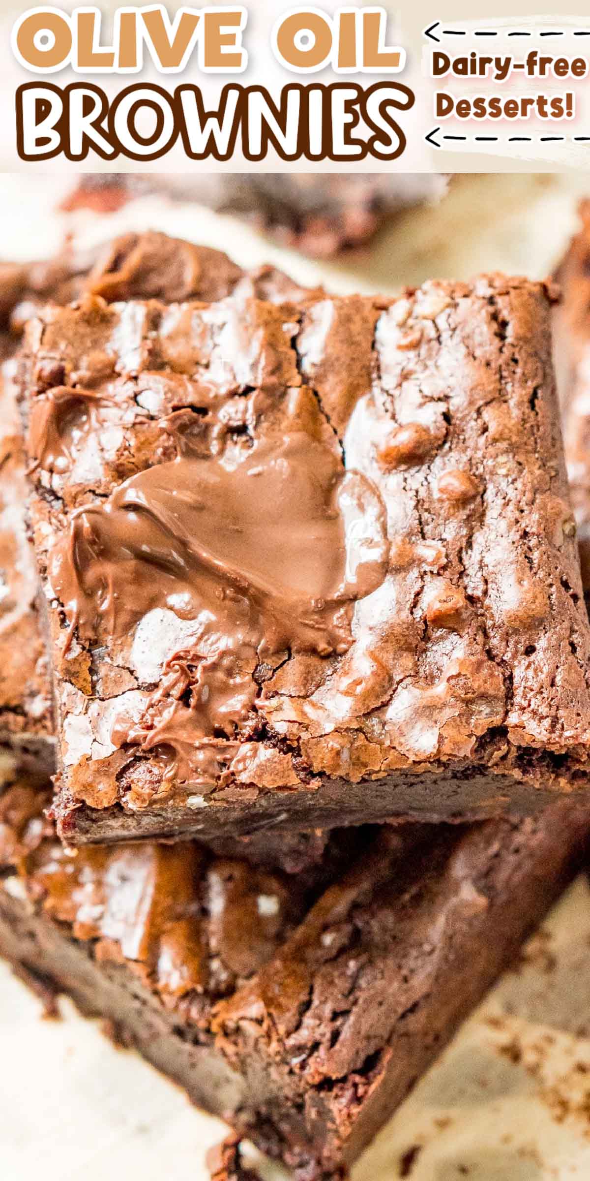 Olive Oil Brownies are made with extra virgin olive oil, Dutch cocoa, and dark brown sugar for a rich fudgy brownie recipe with a hint of fruitiness. via @sugarandsoulco