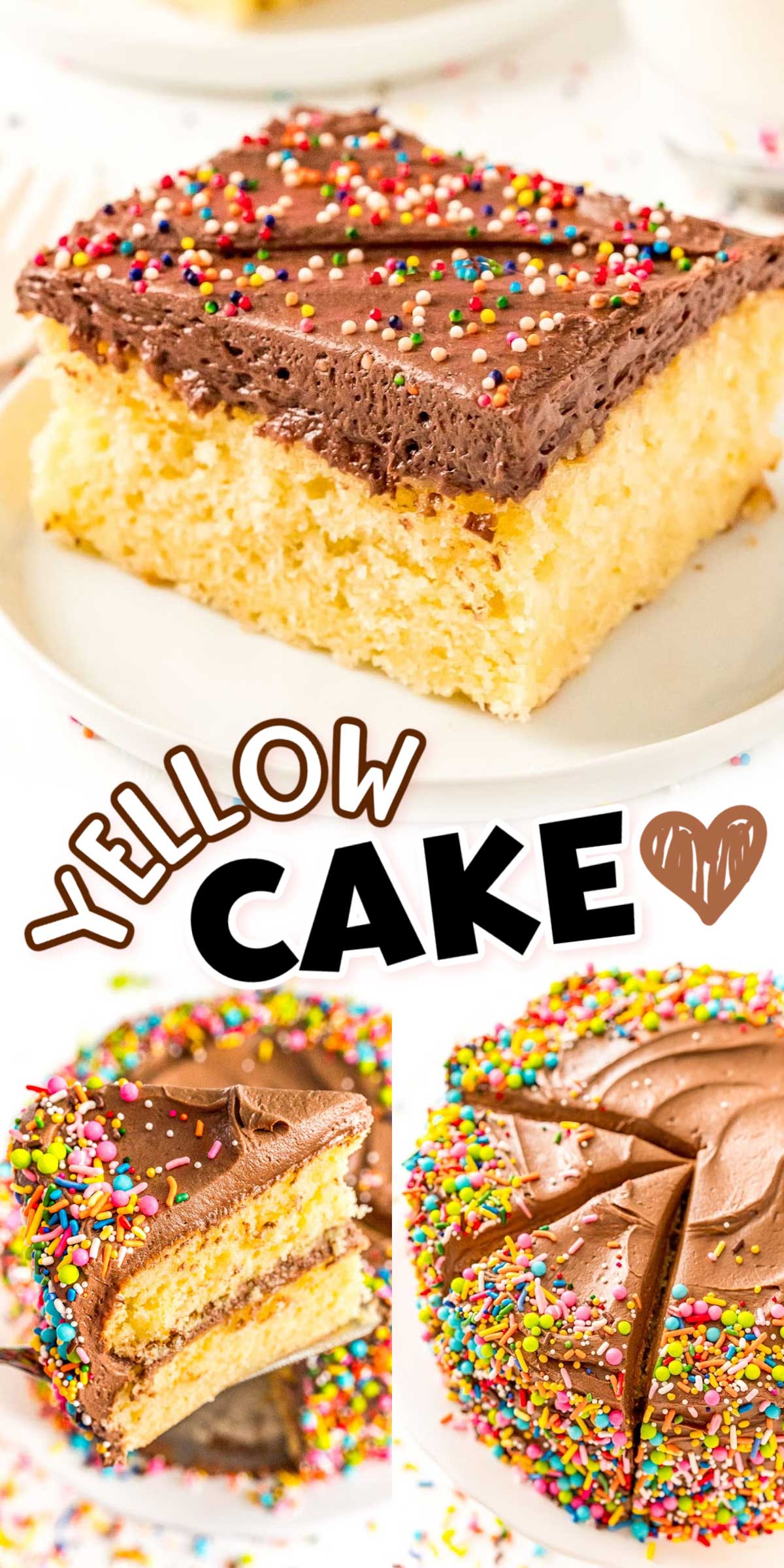 Yellow Cake is an old fashioned cake made with a rich blend of butter, eggs, and buttermilk for a tender butter cake that’s perfect for birthdays and everyday celebrations! via @sugarandsoulco