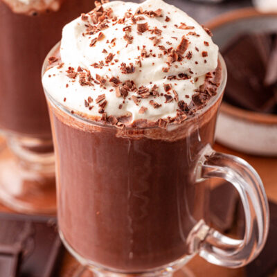 Close up of a mug of Tini's Hot Chocolate.