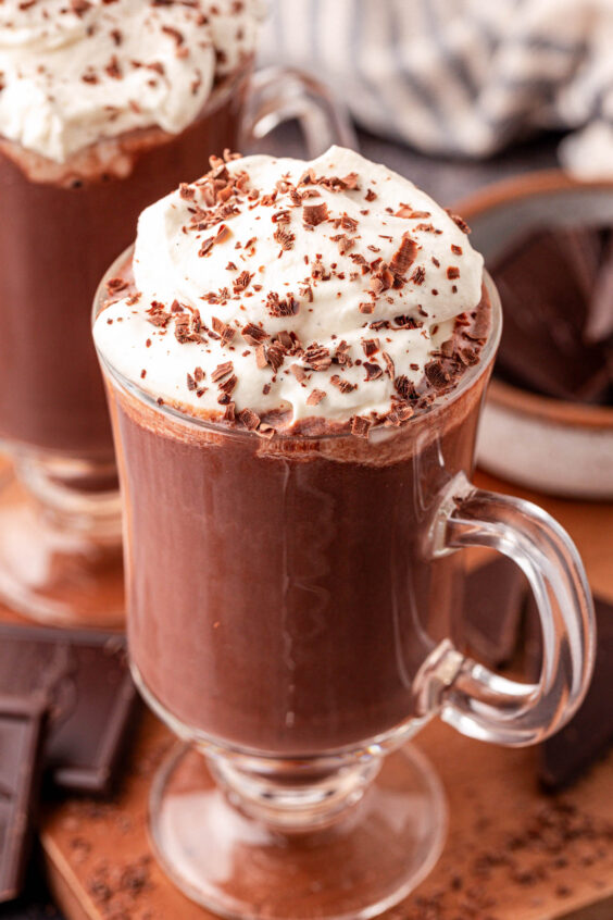 Close up of a mug of Tini's Hot Chocolate.